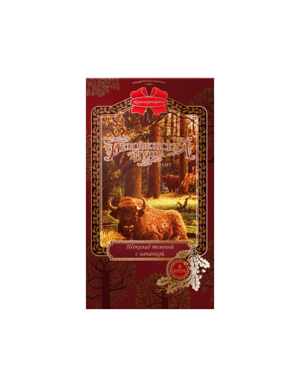 Шоколад темный с начинкой "Беловежская пуща" элит, 180г.