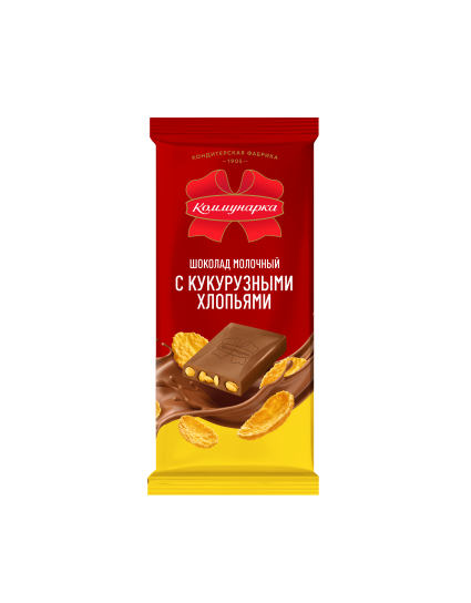 Шоколад молочный «Коммунарка» с кукурузными хлопьями, 75г