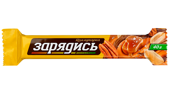 Батончик «ЗАРЯДИСЬ» с арахисом и пеканом в молочном шоколаде 